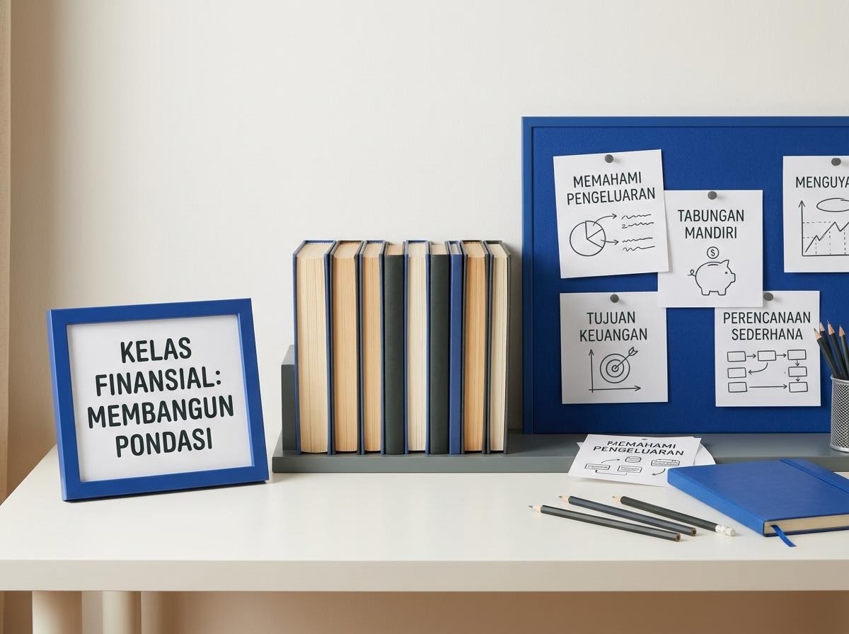Moderner Lernraum mit Notizen zu Finanzgrundlagen